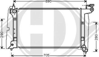 Diederichs 8661802 - Radiator, engine cooling autospares.lv