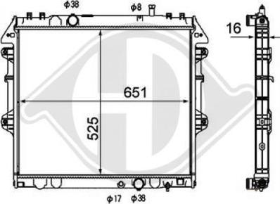 Diederichs 8668400 - Radiator, engine cooling autospares.lv