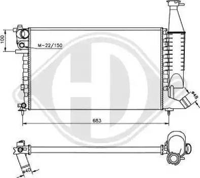 Diederichs 8104186 - Radiator, engine cooling autospares.lv