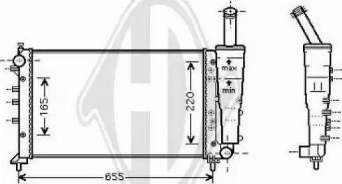 Diederichs 8345405 - Radiator, engine cooling autospares.lv