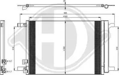 Diederichs 8221600 - Condenser, air conditioning autospares.lv