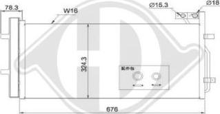 Diederichs DCC1561 - Condenser, air conditioning autospares.lv