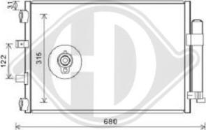 Diederichs DCC1644 - Condenser, air conditioning autospares.lv