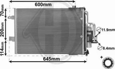 Diederichs DCC1729 - Condenser, air conditioning autospares.lv