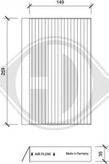 Diederichs DCI1196 - Filter, interior air autospares.lv