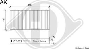 Diederichs DCI1257S - Filter, interior air autospares.lv