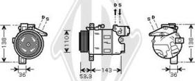 Diederichs DCK1104 - Compressor, air conditioning autospares.lv