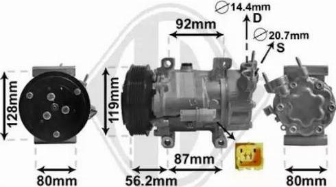 Diederichs DCK1173 - Compressor, air conditioning autospares.lv