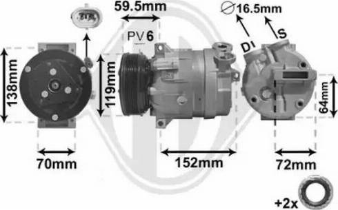 Diederichs DCK1386 - Compressor, air conditioning autospares.lv