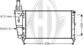 Diederichs DCM1950 - Radiator, engine cooling autospares.lv