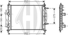 Diederichs DCM1963 - Radiator, engine cooling autospares.lv