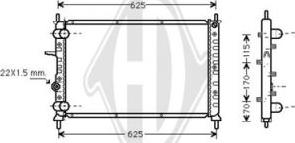 Diederichs DCM1937 - Radiator, engine cooling autospares.lv