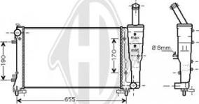 Diederichs DCM1976 - Radiator, engine cooling autospares.lv