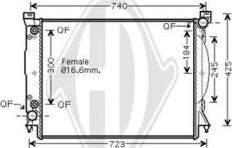 Diederichs DCM1484 - Radiator, engine cooling autospares.lv