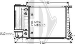 Diederichs DCM1516 - Radiator, engine cooling autospares.lv