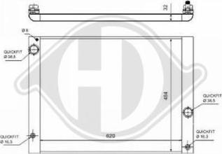 Diederichs DCM1585 - Radiator, engine cooling autospares.lv