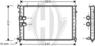 Diederichs DCM1698 - Radiator, engine cooling autospares.lv