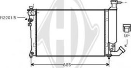 Diederichs DCM1661 - Radiator, engine cooling autospares.lv