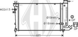 Diederichs DCM1688 - Radiator, engine cooling autospares.lv