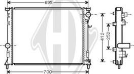 Diederichs DCM1630 - Radiator, engine cooling autospares.lv