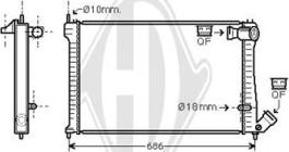 Diederichs DCM1678 - Radiator, engine cooling autospares.lv