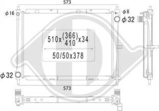 Diederichs DCM1849 - Radiator, engine cooling autospares.lv