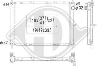 Diederichs DCM1847 - Radiator, engine cooling autospares.lv