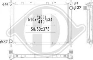 Diederichs DCM1850 - Radiator, engine cooling autospares.lv