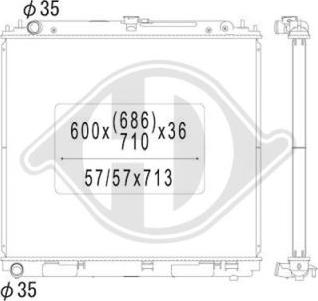 Diederichs DCM1866 - Radiator, engine cooling autospares.lv