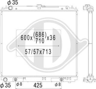 Diederichs DCM1867 - Radiator, engine cooling autospares.lv