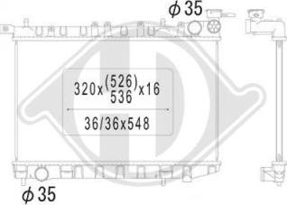 Diederichs DCM1814 - Radiator, engine cooling autospares.lv