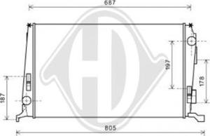 Diederichs DCM1884 - Radiator, engine cooling autospares.lv