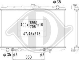 Diederichs DCM1832 - Radiator, engine cooling autospares.lv