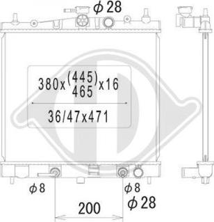 Diederichs DCM1824 - Radiator, engine cooling autospares.lv