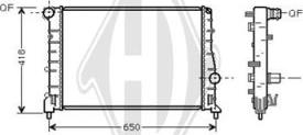 Diederichs DCM1355 - Radiator, engine cooling autospares.lv