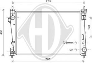 Diederichs DCM1362 - Radiator, engine cooling autospares.lv