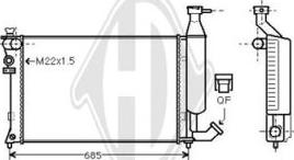 Diederichs DCM1704 - Radiator, engine cooling autospares.lv