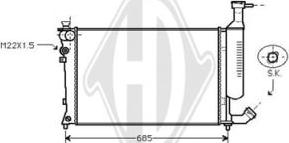 Diederichs DCM1719 - Radiator, engine cooling autospares.lv