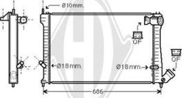 Diederichs DCM1717 - Radiator, engine cooling autospares.lv