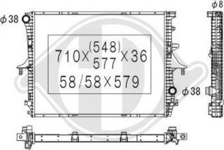 Diederichs DCM3444 - Radiator, engine cooling autospares.lv