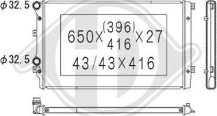 Diederichs DCM3441 - Radiator, engine cooling autospares.lv