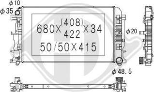 Diederichs DCM3456 - Radiator, engine cooling autospares.lv