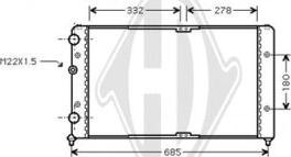 Diederichs DCM3435 - Radiator, engine cooling autospares.lv