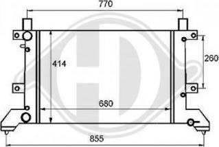 Diederichs DCM3427 - Radiator, engine cooling autospares.lv