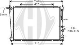 Diederichs DCM3648 - Radiator, engine cooling autospares.lv