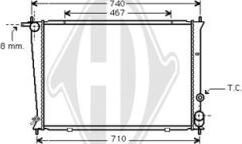 Diederichs DCM3647 - Radiator, engine cooling autospares.lv