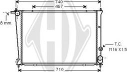 Diederichs DCM3651 - Radiator, engine cooling autospares.lv