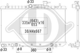 Diederichs DCM3658 - Radiator, engine cooling autospares.lv