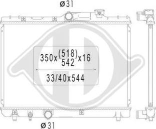 Diederichs DCM3150 - Radiator, engine cooling autospares.lv