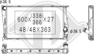 Diederichs DCM3850 - Radiator, engine cooling autospares.lv